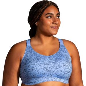 imageBrooks Womens Racerback 20 Sports Bra for High Impact Running Workouts ampamp Sports with Maximum SupportBlue Lavender Terrain Print