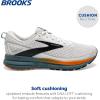 imageBrooks Mens Trace 3 Neutral Running ShoeWhiteOrangeGoblin Blue