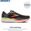 imageBrooks Mens Ghost 16 Neutral Running ShoeBlackMandarin RedGreen