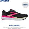 imageBrooks Womens Ghost 16 Neutral Running ShoeBlackPinkYellow