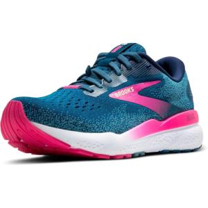 imageBrooks Womens Ghost 16 GTX Waterproof Neutral Running ShoeMoroccan BluePinkYellow