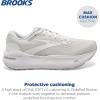 imageBrooks Mens Ghost Max Cushion Neutral Running ampamp Walking ShoeWhiteOysterMetallic Silver
