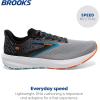 imageBrooks Mens Launch 10 Neutral Running ShoeBlackGreyOrange Clown Fish
