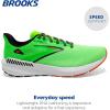 imageBrooks Mens Launch GTS 10 Supportive Running ShoeGreen GeckoRed OrangeWhite