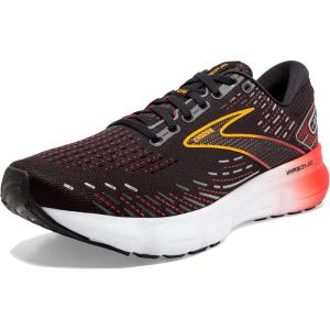 imageBrooks Mens Glycerin 20 Neutral Running ShoeBlackBlackened PearlFiery Red