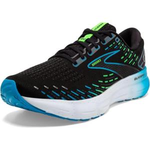 imageBrooks Mens Glycerin 20 Neutral Running ShoeBlackHawaiian OceanGreen