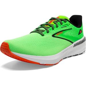 imageBrooks Mens Launch GTS 10 Supportive Running ShoeGreen GeckoRed OrangeWhite