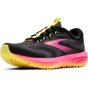 imageBrooks Womens Revel 7 Neutral Running ShoeBlackPinkLemon Tonic