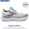 imageBrooks Womens Glycerin Stealthfit GTS 21 Supportive Running ShoeWhiteGreyBlack