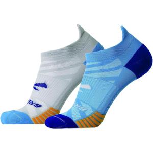 imageBrooks Ghost Lite No Show Socks I Performance Running Comfort Fit with Arch Support for Men ampamp Women 2Pack SetBluePeacoat  Light GreyBlue
