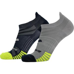 imageBrooks Ghost Lite No Show Socks I Performance Running Comfort Fit with Arch Support for Men ampamp Women 2Pack SetHtr OxfordNavy  NavyYellow