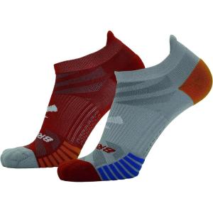 imageBrooks Ghost Lite No Show Socks I Performance Running Comfort Fit with Arch Support for Men ampamp Women 2Pack SetLt GreyRed  RedLt Grey