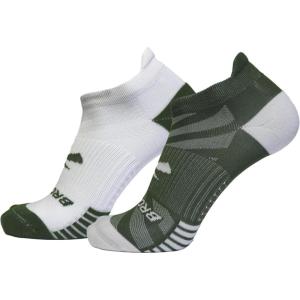 imageBrooks Ghost Lite No Show Socks I Performance Running Comfort Fit with Arch Support for Men ampamp Women 2Pack SetOliveWhite  WhiteOlive