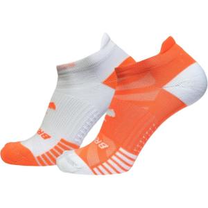 imageBrooks Ghost Lite No Show Socks I Performance Running Comfort Fit with Arch Support for Men ampamp Women 2Pack SetOrangeWhite  WhiteOrange