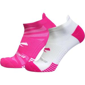 imageBrooks Ghost Lite No Show Socks I Performance Running Comfort Fit with Arch Support for Men ampamp Women 2Pack SetPink  WhitePink