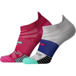 imageBrooks Ghost Lite No Show Socks I Performance Running Comfort Fit with Arch Support for Men ampamp Women 2Pack SetPinkSalt  Light GreySalt