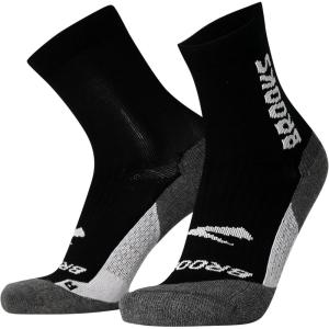 imageBrooks Ghost Crew Socks I Performance Running Cushioned Socks with Arch Support for Men ampamp WomenBlackBr Crew