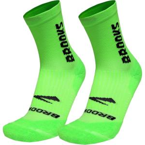imageBrooks Ghost Crew Socks I Performance Running Cushioned Socks with Arch Support for Men ampamp WomenNeo LimeadeBr Crew