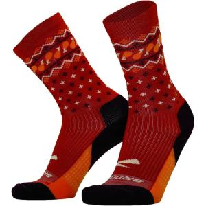 imageBrooks Ghost Crew Socks I Performance Running Cushioned Socks with Arch Support for Men ampamp WomenRedTrot Happy 23
