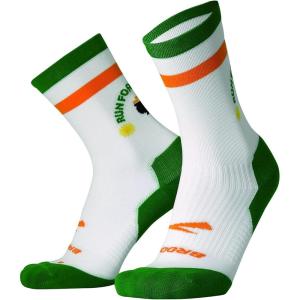imageBrooks Ghost Crew Socks I Performance Running Cushioned Socks with Arch Support for Men ampamp WomenWhiteRun Lucky