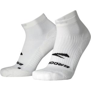 imageBrooks Ghost Quarter Socks I Performance Running Cushioned Socks with Arch Support for Men ampamp WomenWhite