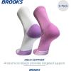 imageBrooks Ghost Lite Crew Socks I Performance Running Comfort Fit with Arch Support for Men ampamp Women 2Pack SetDk Orchid  WhiteOrchid