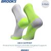 imageBrooks Ghost Lite Crew Socks I Performance Running Comfort Fit with Arch Support for Men ampamp Women 2Pack SetYellowWhite  WhiteYellow
