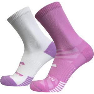 imageBrooks Ghost Lite Crew Socks I Performance Running Comfort Fit with Arch Support for Men ampamp Women 2Pack SetDk Orchid  WhiteOrchid