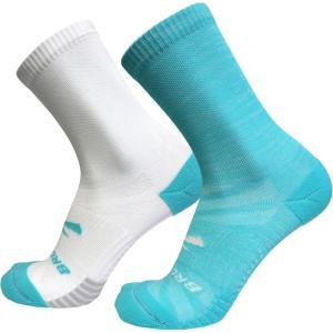 imageBrooks Ghost Lite Crew Socks I Performance Running Comfort Fit with Arch Support for Men ampamp Women 2Pack SetStrobe BlueWhite  WhiteBlue
