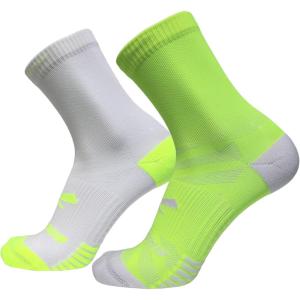 imageBrooks Ghost Lite Crew Socks I Performance Running Comfort Fit with Arch Support for Men ampamp Women 2Pack SetYellowWhite  WhiteYellow