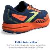imageBrooks Mens Divide 4 Trail Running ShoeNavyFirecrackerSharp Green