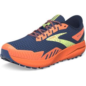 imageBrooks Mens Divide 4 Trail Running ShoeNavyFirecrackerSharp Green