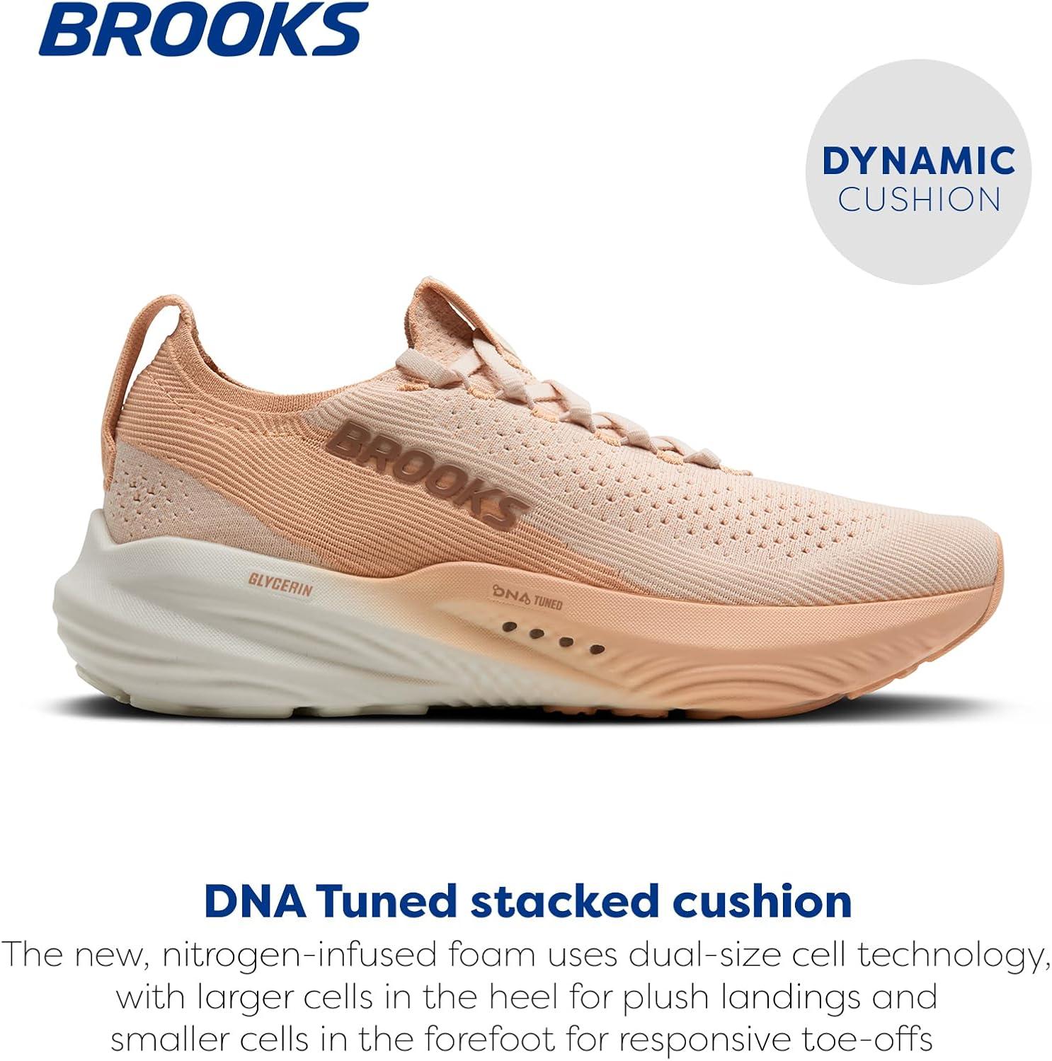 imageBrooks Womens Glycerin Stealthfit 22 Neutral Running ShoeAlmond PeachAlmondPortabella