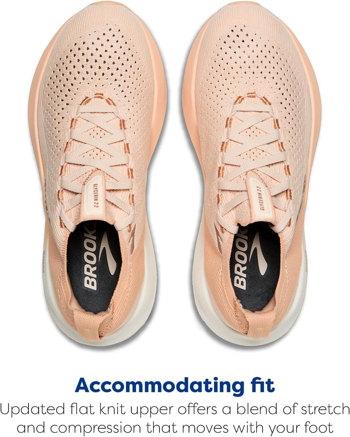 imageBrooks Womens Glycerin Stealthfit 22 Neutral Running ShoeAlmond PeachAlmondPortabella