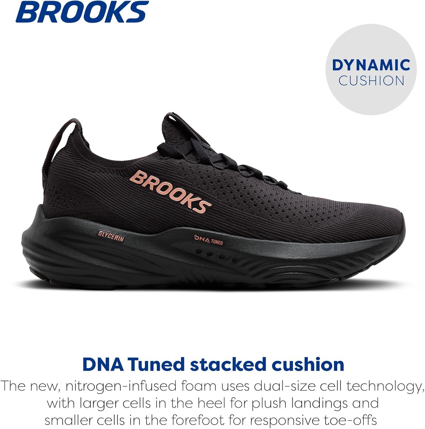imageBrooks Womens Glycerin Stealthfit 22 Neutral Running ShoeBlackGreyRose Gold