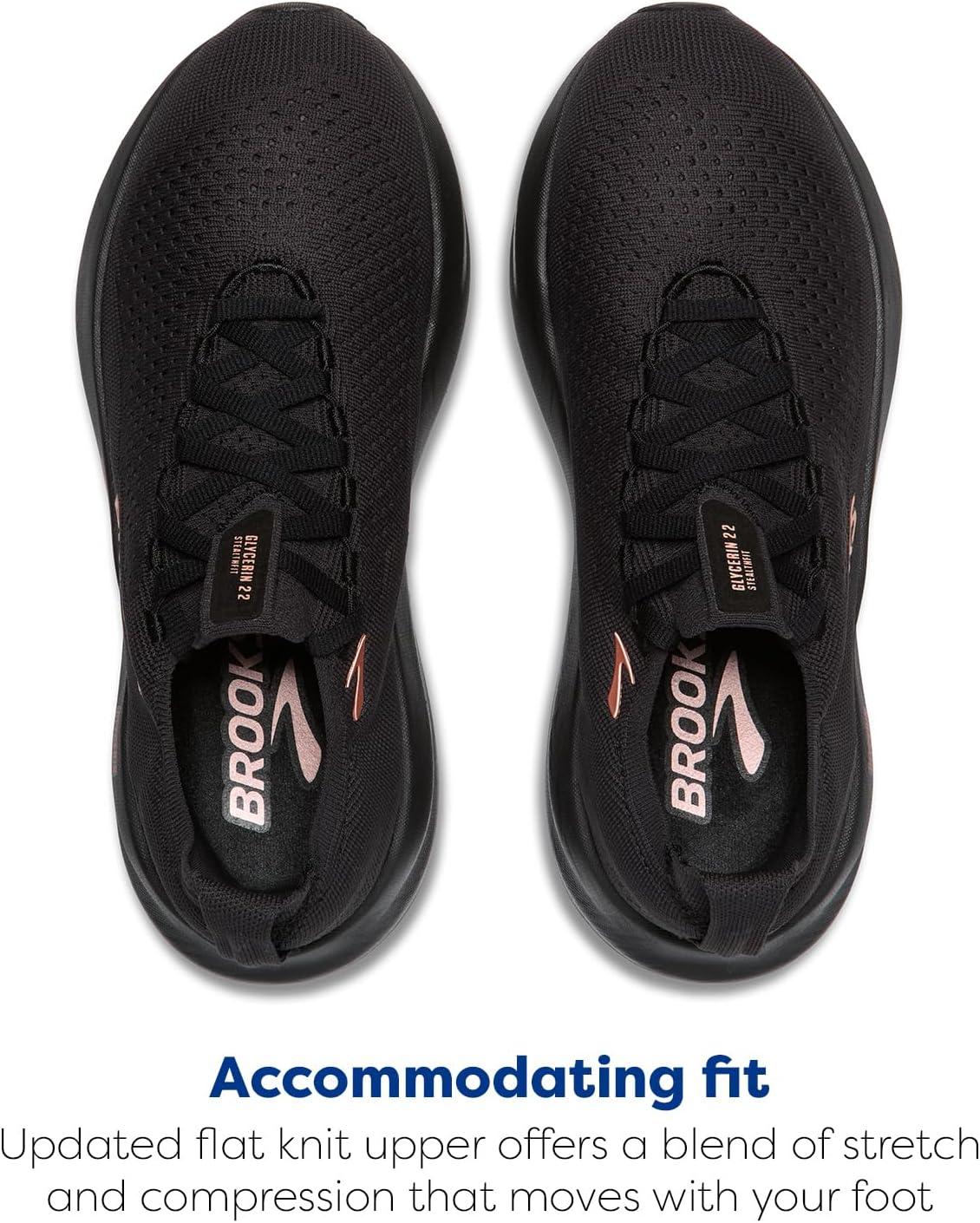 imageBrooks Womens Glycerin Stealthfit 22 Neutral Running ShoeBlackGreyRose Gold