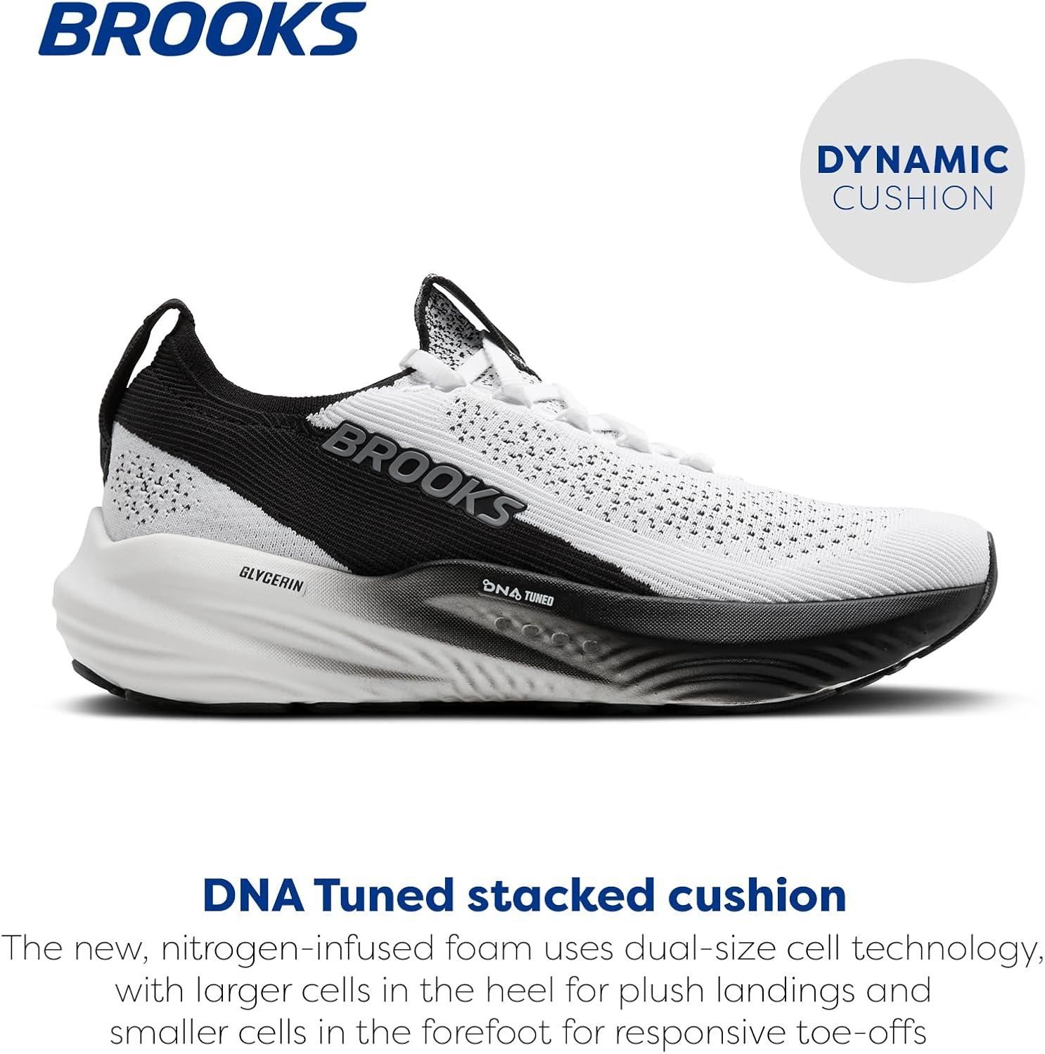 imageBrooks Womens Glycerin Stealthfit 22 Neutral Running ShoeWhiteGreyBlack