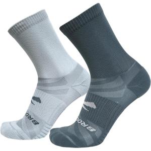 imageBrooks Ghost Lite Crew Socks I Performance Running Comfort Fit with Arch Support for Men ampamp Women 2Pack SetStorm  Smoke