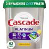 imageCascade Platinum Dishwasher Pods Dishwasher Detergent Actionpacs Fresh 62 Count62 Count Pack of 1