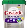 imageCascade Platinum Dishwasher Pods Dishwasher Detergent Actionpacs Fresh 62 Count62 Count Pack of 1