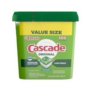 imageCascade Dishwasher Pods Actionpacs Dishwasher Detergent Original Fresh 105 Count Packaging may vary105 Count Pack of 1
