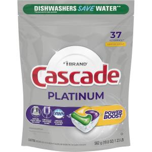 imageCascade Platinum Dishwasher Pods Dishwasher Detergent Actionpacs Fresh 62 Count37 Count Pack of 1