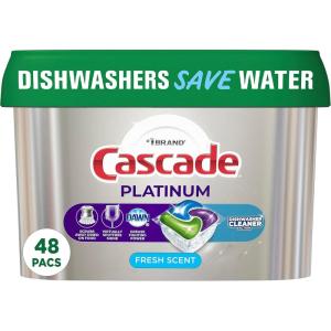 imageCascade Platinum Dishwasher Pods Dishwasher Detergent Actionpacs Fresh 62 Count48 Count Pack of 1