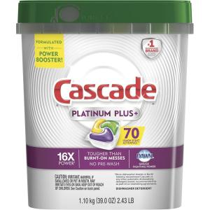 imageCascade Platinum Plus ActionPacs Dishwasher Detergent Pods Dishwasher Soap Mountain 52 Count70 Count Pack of 1