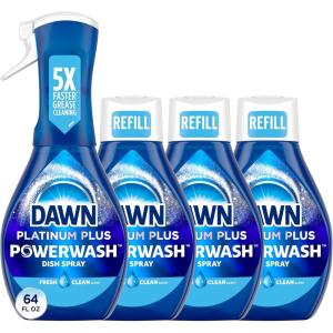 imageDawn Platinum Powerwash Dish Spray Dish Soap Liquid Fresh Scent Bundle 1 Spray 16oz  3 Refills 16oz eachPack of 416 Fl Oz Pack of 4