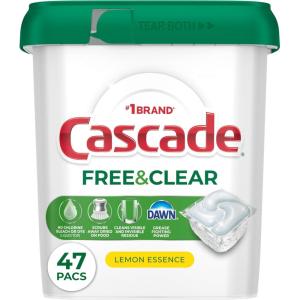 imageCascade Free ampamp Clear Dishwasher Pods Dishwasher Detergent Dish Detergent Soap Lemon Essence 47 Count