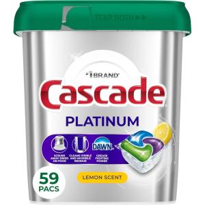 imageCascade Platinum Dishwasher Pods Dishwasher Detergent Dish Detergent Soap Lemon 59 Count