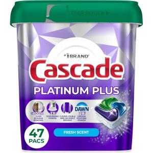 imageCascade Platinum Plus Dishwasher Pods Dishwasher Detergent Dish Detergent Soap Fresh 47 Count