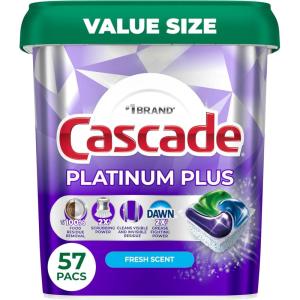 imageCascade Platinum Plus Dishwasher Pods Dishwasher Detergent Dish Detergent Soap Fresh 57 Count