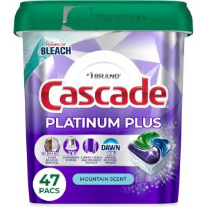 imageCascade Platinum Plus Dishwasher Pods Dishwasher Detergent Dish Detergent Soap Mountain 47 Count